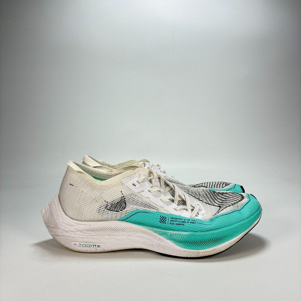 Nike ZoomX Vaporfly Next% 2 White Teal Green Racing Shoes CU4123-101 Womens Sz 9